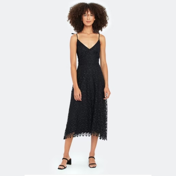 Joie Dresses & Skirts - JOIE Josana Lace Midi Dress Caviar Black sz 00 LBD Romantic Occasion